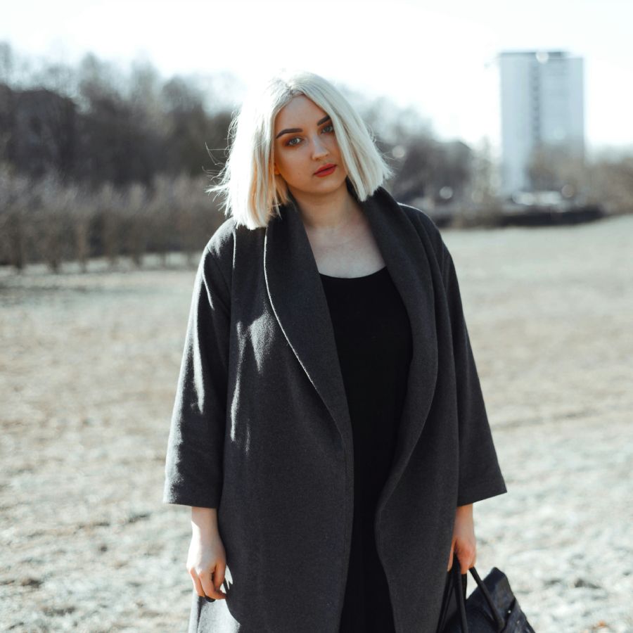 Women Black Solid Pea Coat